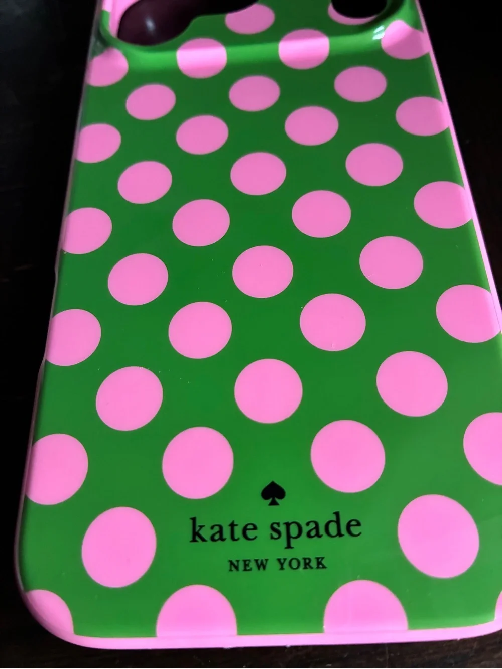 kate spade iPhone 17 Pro Max Protective Case — Green with Pink Polka Dots